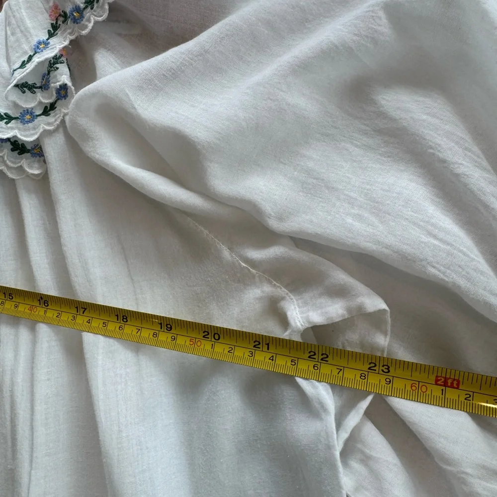 DOรN CHATEAU ๐บ๐ โBLOUSE,โ WHITE, (was hemmed from Chateau Slip), RARE, Size L - Picture 8 of 13